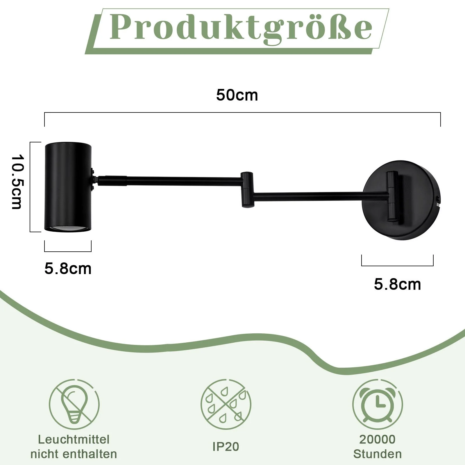 ZMH Wandleuchte Innen Schwarz Modern GU10 Schwenkbar Vintage Wandstrahler Für Wohnzimmer Flur 2ER - Image 5