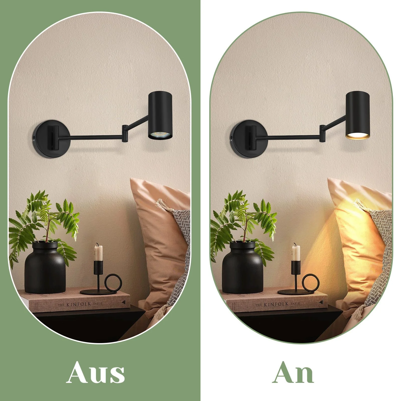 ZMH Wandleuchte Innen Schwarz Modern GU10 Schwenkbar Vintage Wandstrahler Für Wohnzimmer Flur 2ER - Image 7