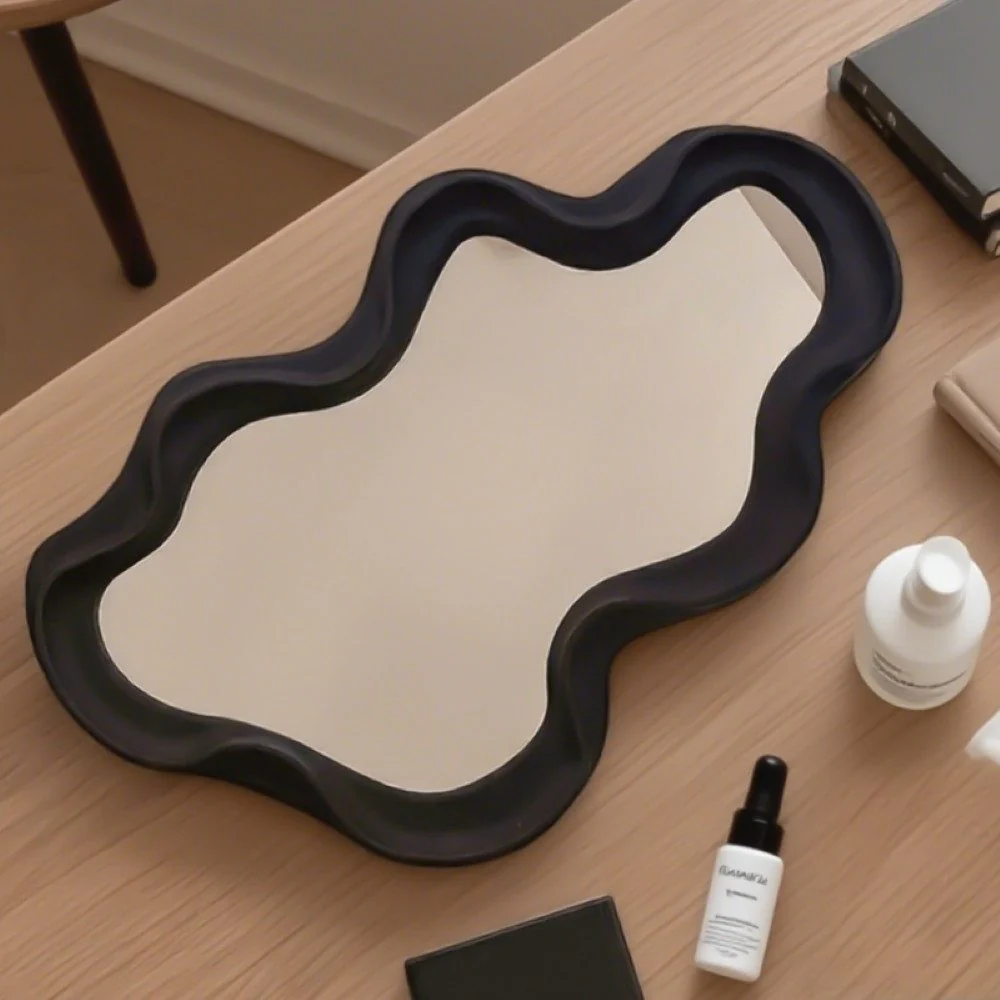 ZMH Wandspiegel im Wellen-Design Dekorativer mit strukturierter Optik Spiegel für Schlafzimmer Flur - Image 8