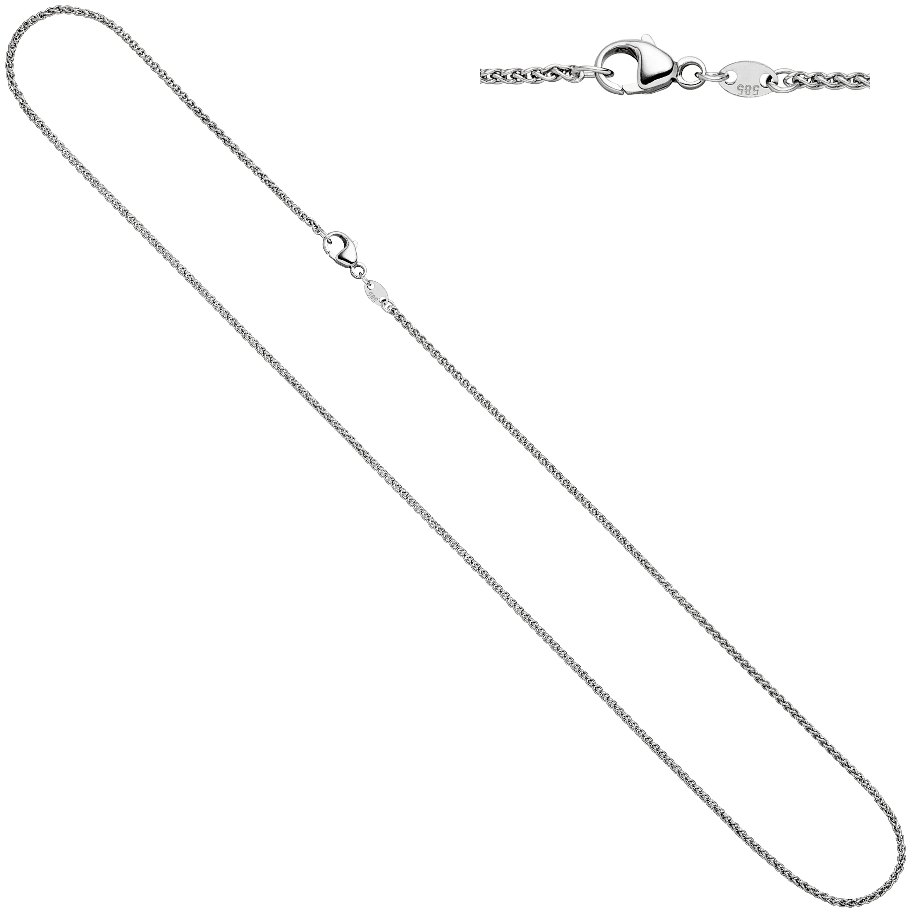 Zopfkette 585 Weißgold 1,8 mm 50 cm Gold Kette Halskette Weißgoldkette Karabiner - Image 2